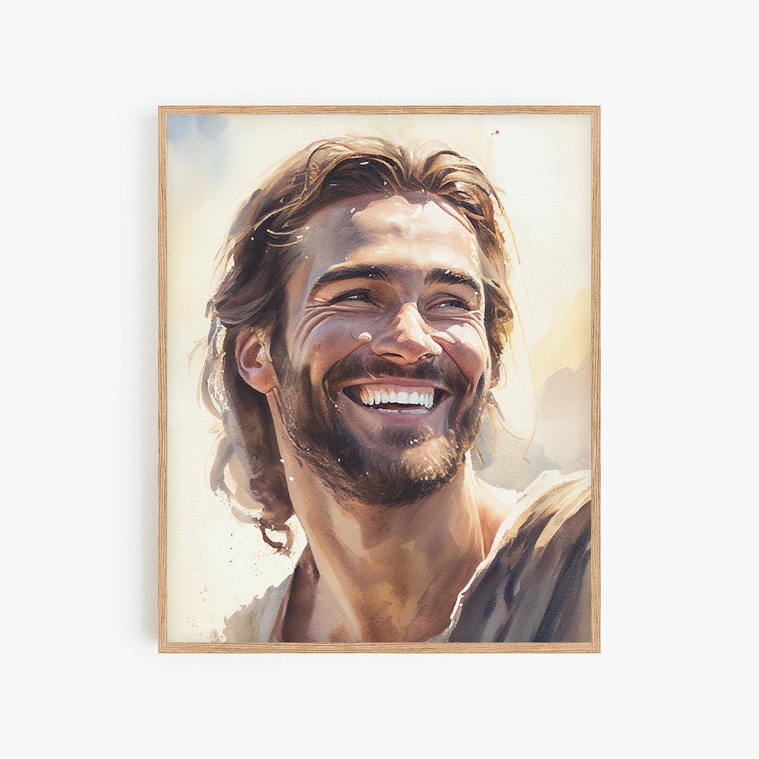 Laughing Christ, Christ's Smile, Jesus Portrait, Jesus Painting, Jesus