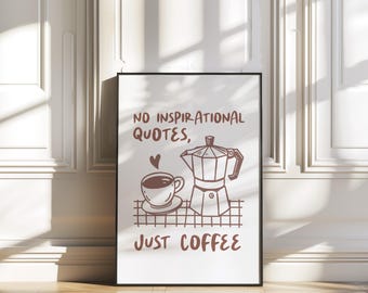 Funny Coffee Poster: Moka Pot Minimalist Art (Digital Download)