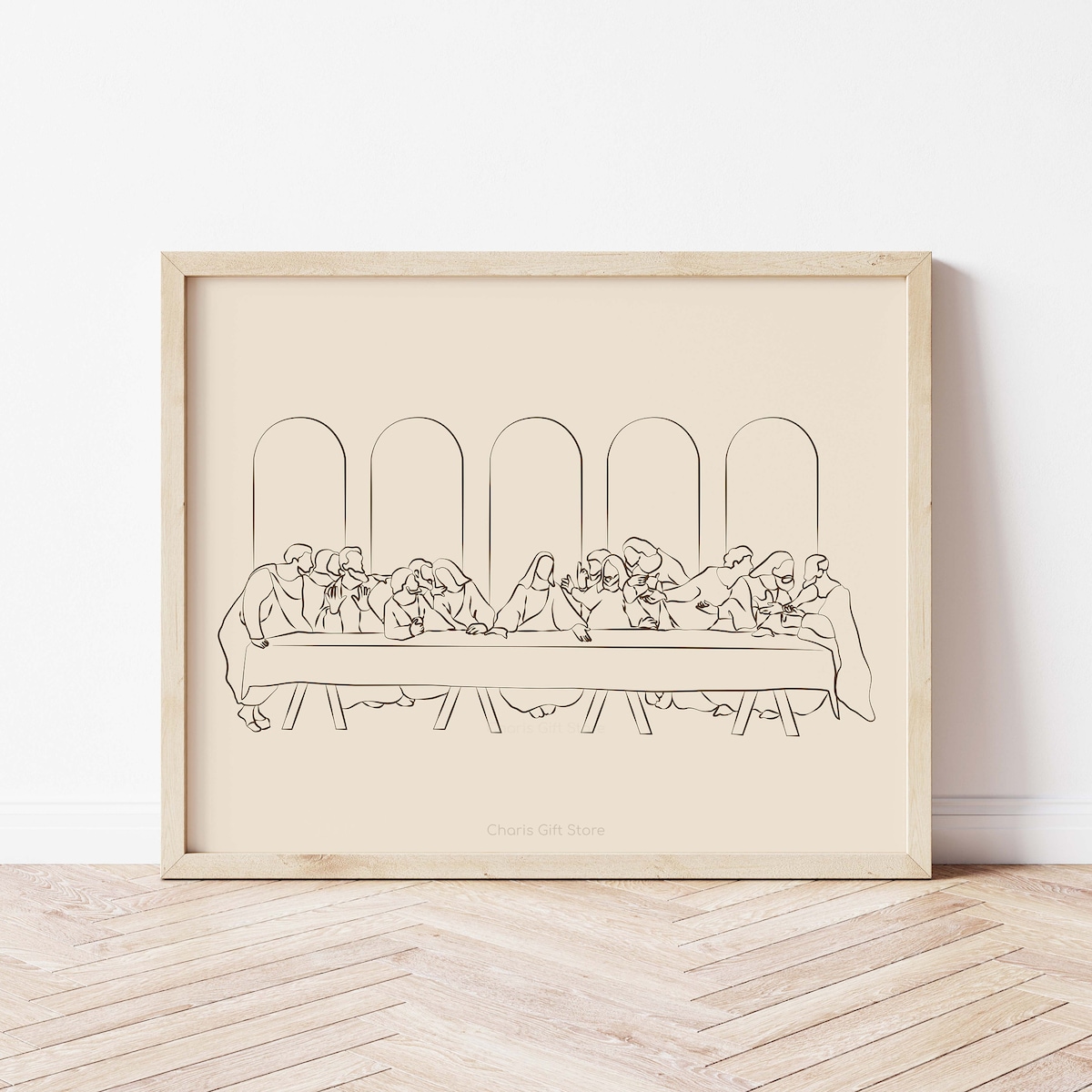 The Last Supper Christian Modern Line Art, Boho Christian Wall Art, Easter Bible Story Line Art,passover Christian, Minimalist Wall Art - Etsy