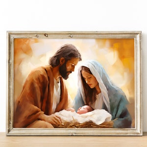 Nativity Scene Art Print: Christmas Wall Decor (Digital Download)