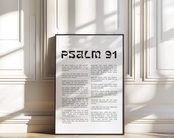 Psalm 91 Scripture Print: Modern Christian Wall Art (Digital Download)