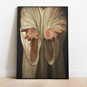 Jesus Nail Hand Portrait: Christian Easter Wall Art (Digital Download)