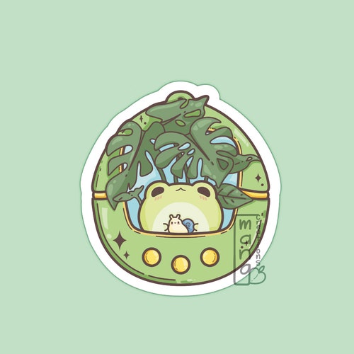 Frogotchi glossy vinyl sticker