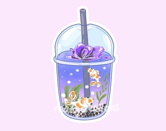 Koi Fish Bubble Tea Sticker