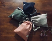 string pouch, gift bag, cosmetic pouch, sanitary pad pouch, reusable gift bag, eco, linen pouch, linen gift bag, bread bag, Australia,
