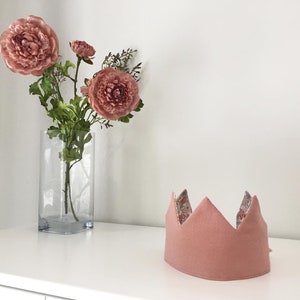 Personalised birthday crown, party crown, fabric crown, floral crown, reversible crown, reusable crown, washable crown, made in Australia