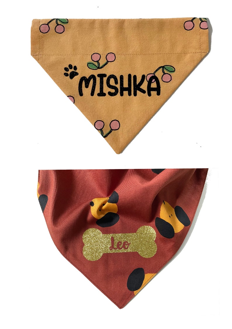 Personalised dog bandana, personalised cat bandana, pet scarf, tie up, slip on, make your own image 7