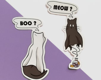 Stickers Chat et fantôme halloween