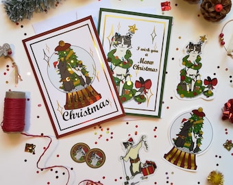 Pack Chat Noël  (Cartes de vœux, stickers)