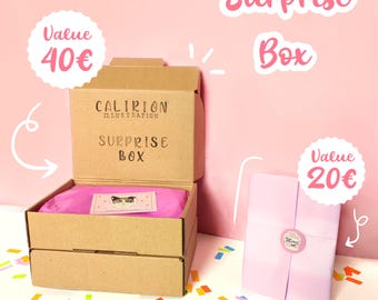 Caixa Surpresa de Gato Fofo | Sacolas Surpresa | Adesivos | Artigos de Papelaria | Decoração de Gato | Feito à Mão | Presente para Amantes de Gatos |