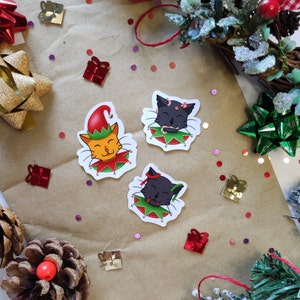 Stickers 3 Petits Chats de Noël