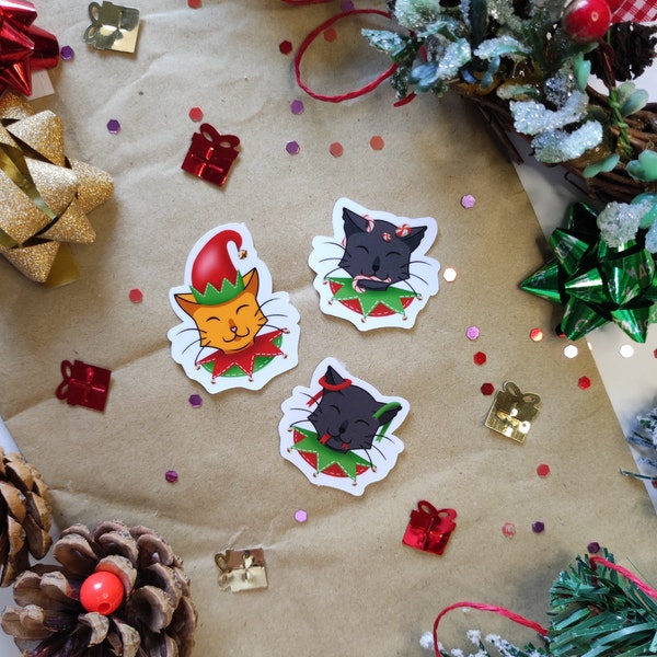 Stickers 3 Petits Chats de Noël