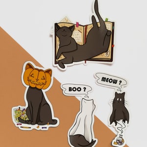 Pack Halloween Chat carte postale / stickers 1. Stickers Pack