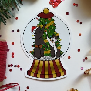 Sticker Chats boule à neige de Noël