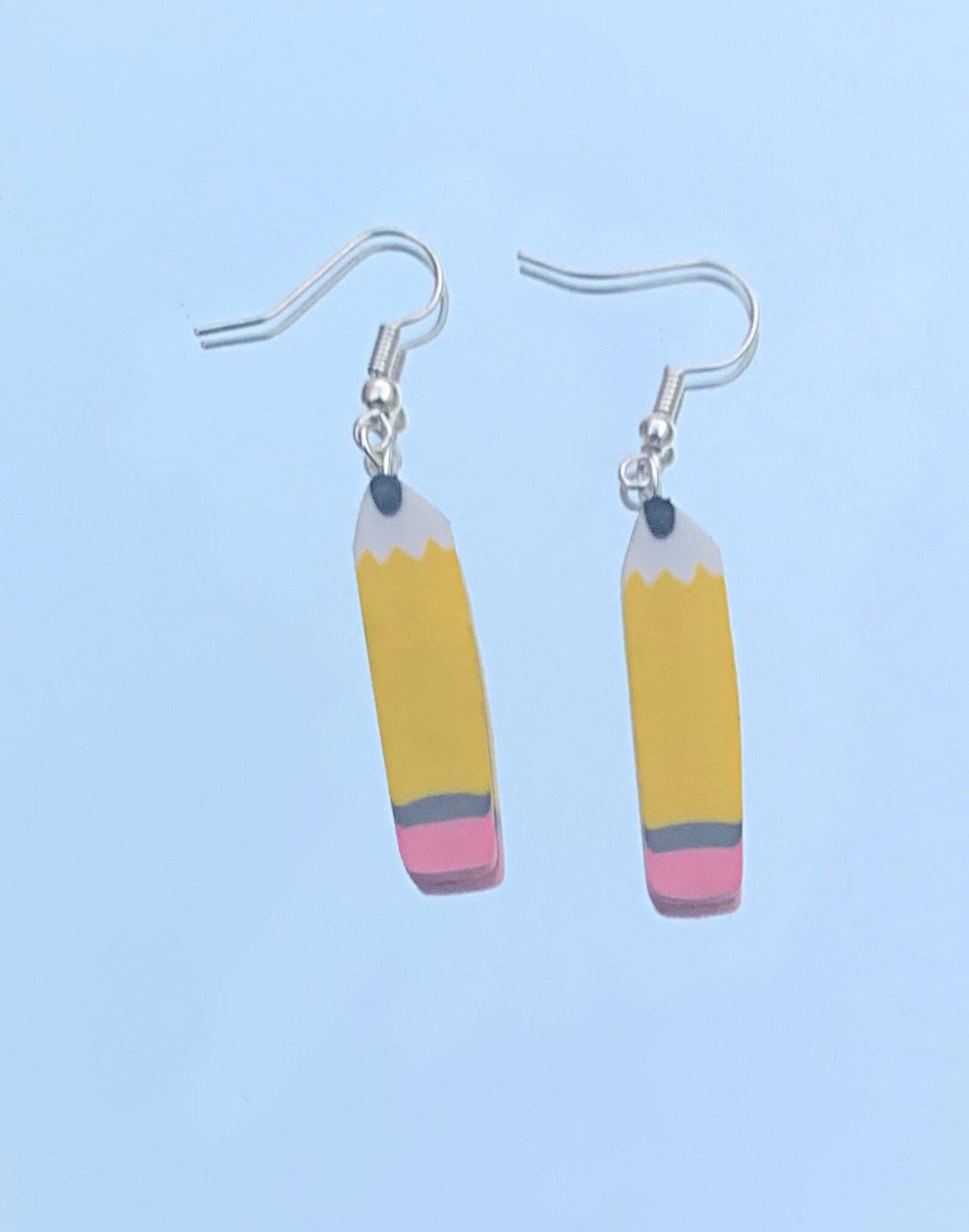 Tiny pensil eraser earrings Pink blue yellow & green Etsy