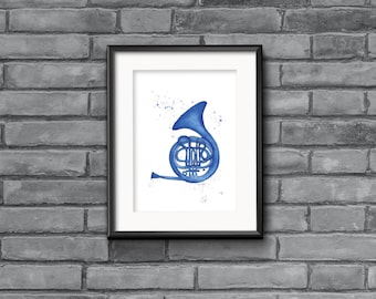 Lámina artística de Cómo conocí a vuestra madre: Pintura en acuarela de cuerno azul francés