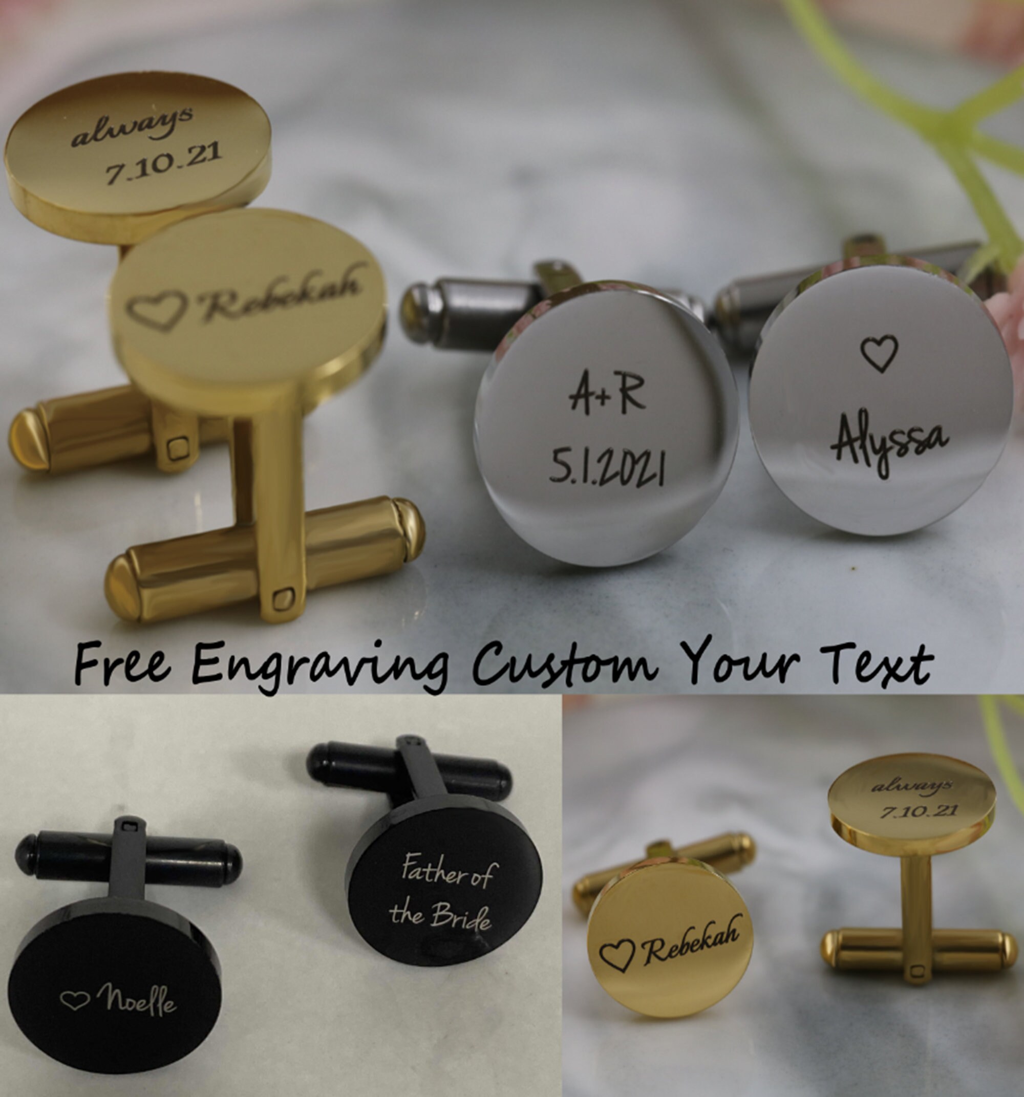 Custom Cufflinks Men Cuff Links CuffLinks for Him Engraved Etsy