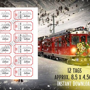 PRINTABLE Polar Express Inspired BELIEVE Tags/train Tickets for Bells ...