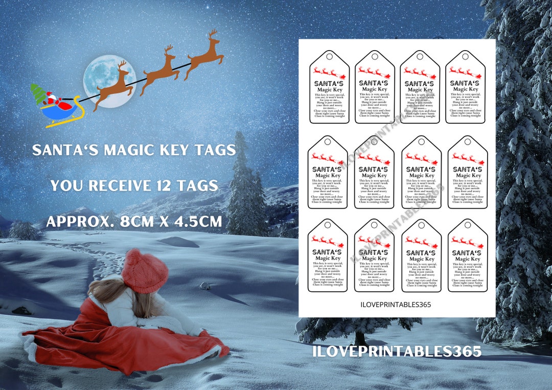 Santa's Magic Key Tags, Santa Key Printable Tag, Christmas Eve Key Tags ...