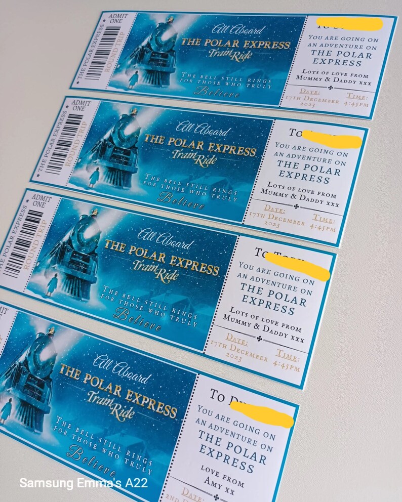 Editable the Polar Express Train Ride Ticket, Surprise Ticket, the
