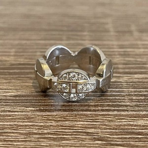 Bague Himalia Cartier en or blanc 18 carats et un diamant, taille 49