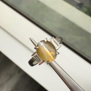 Platinum Natural Cats Eye Chrysoberyl Diamond Ring 2.84tcw