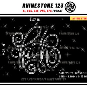 Faith Rhinestone Template for Cricut rhinestone template material rhinestone SS10 Instant Download File svg eps png dxf ai cdr