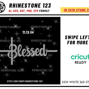 Gesegnete Strass Vorlage für Cricut Strass Vorlage material Strass SS10 Instant Download Datei svg eps png dxf ai cdr