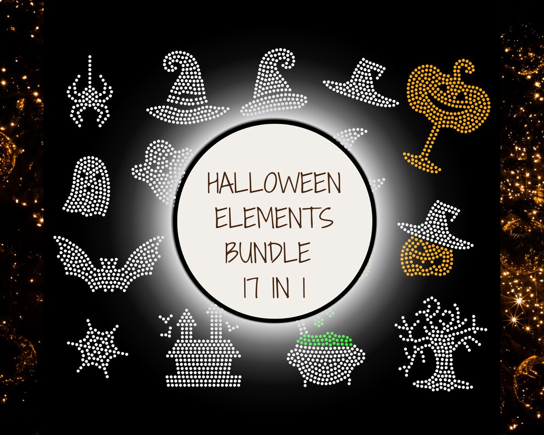17 in 1 Halloween Bundle Rhinestone Template for Cricut Rhinestone ...