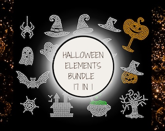 17 in 1 Halloween Bundle Strass Vorlage für Cricut Strass Vorlage material Strass SS10 Instant Download Datei svg eps png dxf