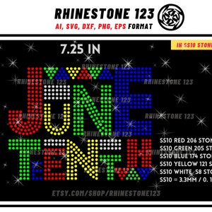 Juneteenth Rhinestone Template for Cricut rhinestone template material rhinestone SS10 Instant Download File svg eps png dxf ai cdr