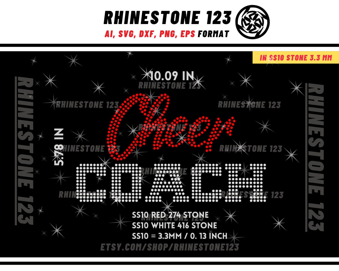 Coach Rhinestone Template Cheer Coach Rhinestone Template for Cricut Rhinestone Template Material ...