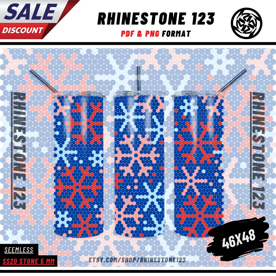Snowflakes Rhinestone Template for 20oz Skinny Tumbler, PDF Design ...
