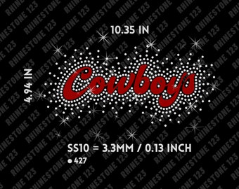 Scattered COWBOYS SS10 Football Team Rhinestone Template for Cricut with Vinyl Cut File | svg, eps, png, dxf | Instant File