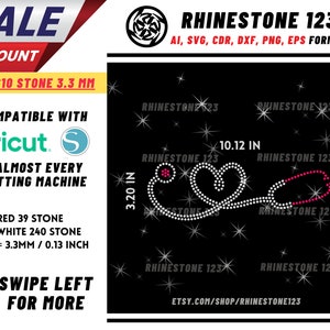 Stethoscope Rhinestone Template, Rhinestone File for SS10, Rhinestone SVG, cricut, silhouette, PNG, AI, cdr, dxf, eps