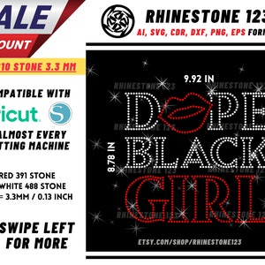 Dope Black Girl Rhinestone Template for Cricut rhinestone template material rhinestone SS10 Instant Download File svg eps png dxf ai cdr
