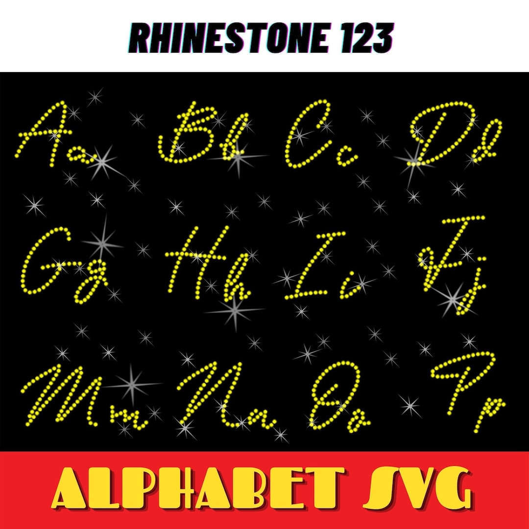 SIGNATURE Rhinestone Font Rhinestone Alphabet Letters Svg Rhinestone ...