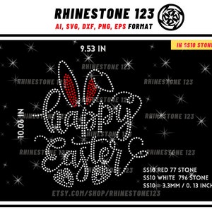 Happy Easter Rhinestone Template for Cricut rhinestone template material rhinestone SS10 Instant Download File svg eps png dxf ai cdr