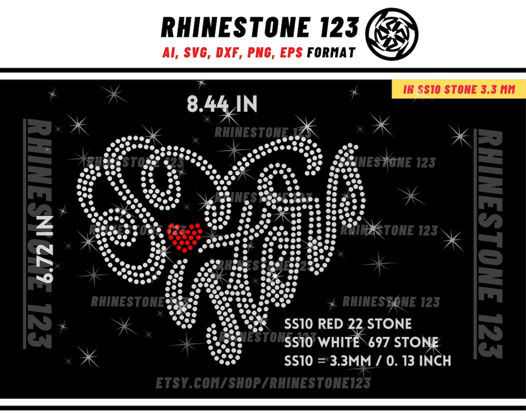 Heart Sister Rhinestone Template for Cricut Rhinestone Template ...