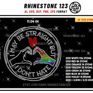 IM rechtstreeks met geen haat Strass sjabloon voor Cricut Strass sjabloon materiaal Strass SS10 Instant Download bestand AI SVG PNG CDR