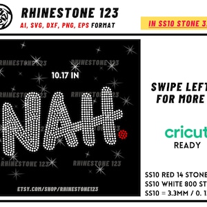 Nah Rhinestone Template for Cricut rhinestone template material rhinestone SS10 Instant Download File svg eps png dxf ai cdr