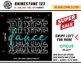 Stacked dance Rhinestone Template for Cricut rhinestone template material rhinestone SS10 Instant Download File svg eps png dxf ai cdr