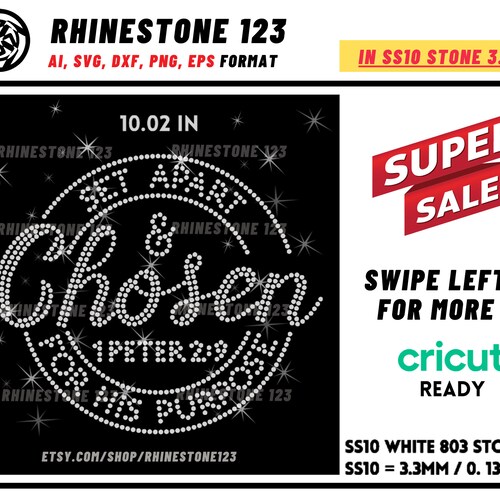 Chosen Rhinestone Template for Cricut Rhinestone Template Etsy