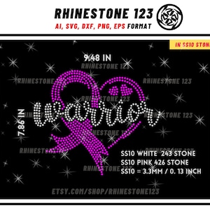 Modello di strass del guerriero del cancro per Cricut strass modello materiale strass SS10 Download istantaneo File in formato svg eps png dxf ai cdr