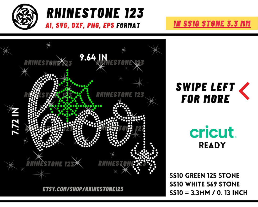 Rhinestone Boo HALLOWEEN BOO Rhinestone Template for Cricut Rhinestone Template ...