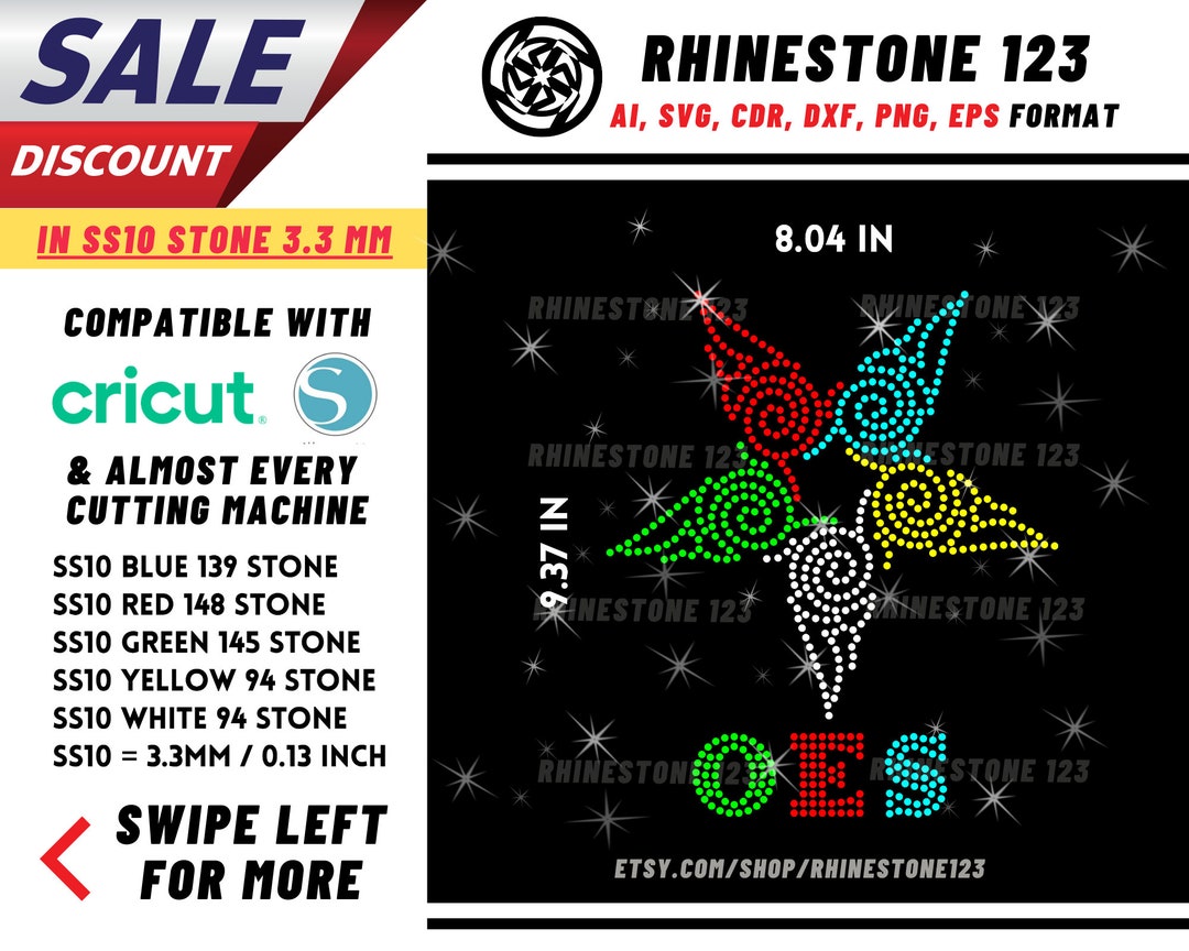 Oes Star Rhinestone Template for Cricut Rhinestone Template Material ...