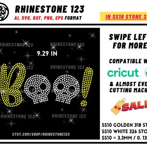 Rhinestone Boo Boo Halloween Rhinestone Template for Cricut Rhinestone Template ...
