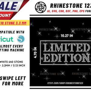 Limited Edition Rhinestone Template, Rhinestone File for SS10, Rhinestone SVG, cricut, silhouette, PNG, AI, cdr, dxf, eps