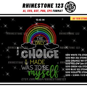 Plantilla de pedrería Gay Rainbow Choice para Cricut material de plantilla de pedrería pedrería SS10 Archivo de descarga instantánea svg png cdr dxf eps