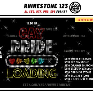 Plantilla de pedrería de carga del Orgullo Gay para Cricut material de plantilla de pedrería pedrería SS10 Archivo de descarga instantánea svg png cdr dxf eps
